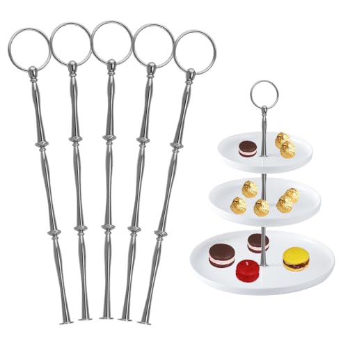 Dzsomt Etageren Stangen Set 5 Sets Etagere Bausatz Silber Etagere Bausatz Etageren Stangen Tortenständer Hochzeitstorte Tortenständer Tortenhalter Etagere Bausatz mit Bohrer Tortenständer 3 Etagen