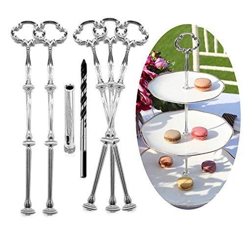 Anyasen etageren stangen Set Silber Etagere bausatz Etagere etagen etageren stäbe Etagere bausatz Stange für Etagere metallstangen für Etagere metallstangen für Etagere (Blume, Silber, 5 Pack)